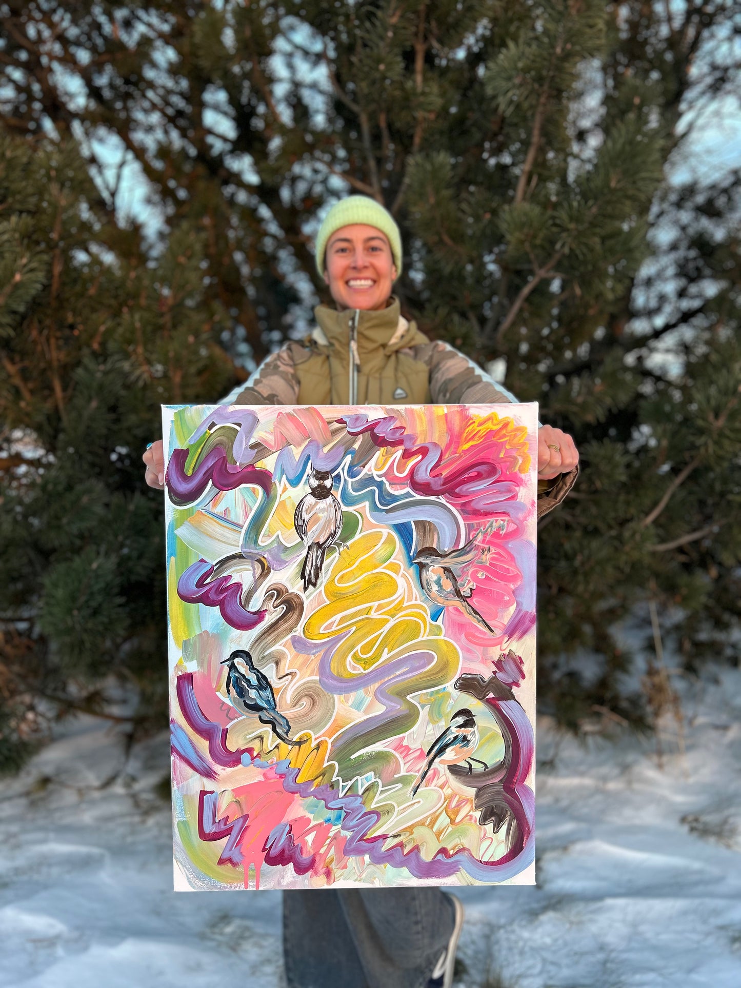 Chickadee - 24x18” ORIGINAL