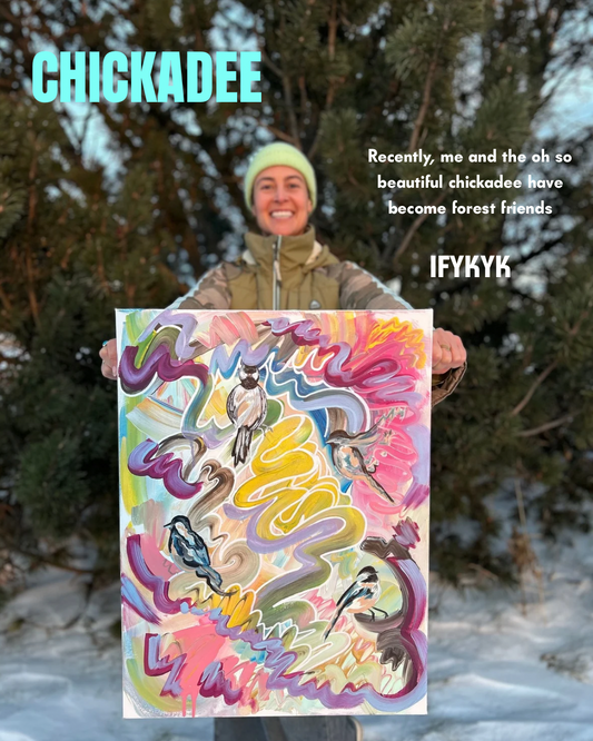 Chickadee - 24x18” ORIGINAL